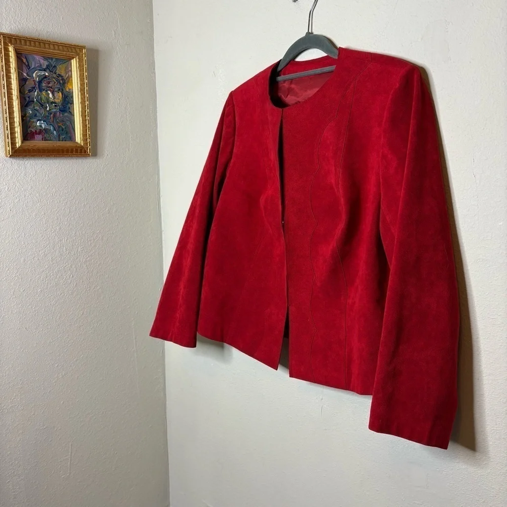 Striking Red Blazer with Modern Minimalist Design Medium